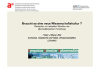 Prof. Peter Meier-Abt:<br/>
Braucht es eine neue Wissenschaftskultur?